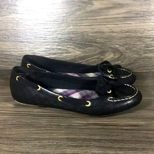 Sperry Black Leather Driving Loafers